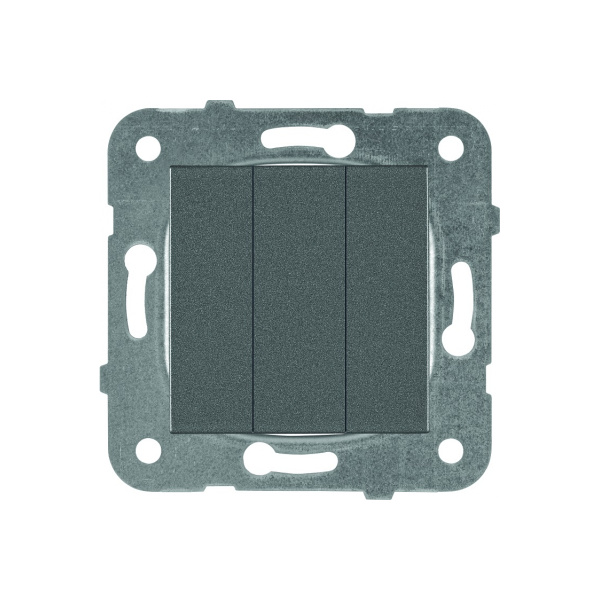 3кл.выкл. без рамки, с/у т.серый "KARRE PLUS" WKTT0015-2DG-RES /PANASONIC/ (12)
