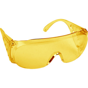 Очки защитные открытого типа, желтые, ударопрочный поликарбонат, с бок. вент (11051) /DEXX/(12) ■