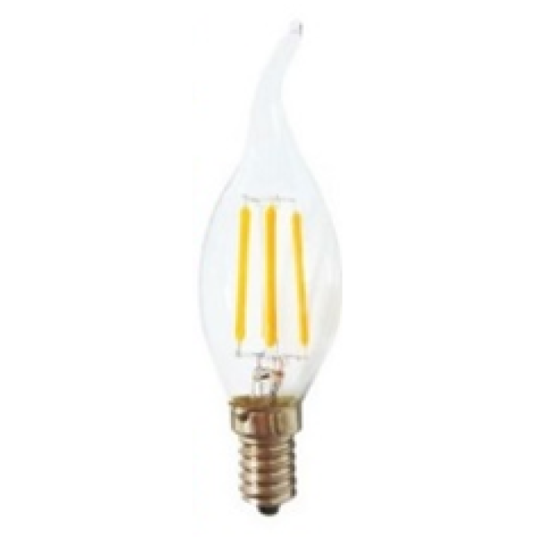 Лампа LED филамент 7Вт свеча на ветру BXS35 E14 4000K 220-240В 560Лм /ARTSUN/ (10)