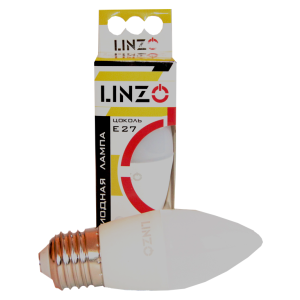Лампа LED свеча  8Вт E27 3000K 150-265В 680Лм B35 /LINZO/ (10/100)
