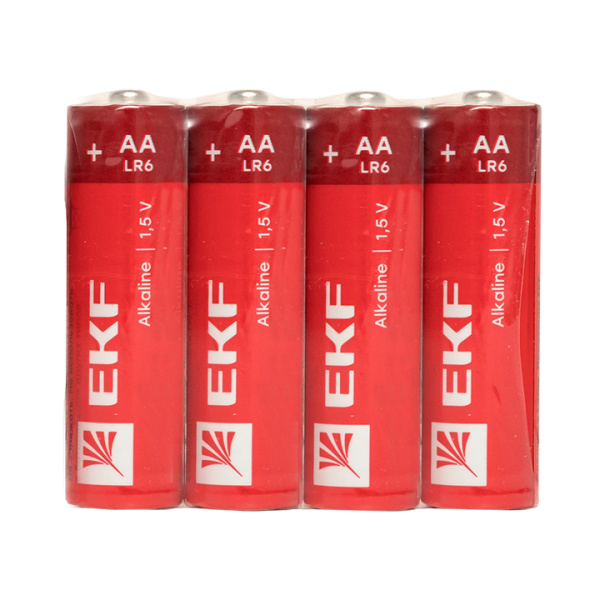 Батарейка АА LR6-SR4, 1,5В, щелочная (4шт/бл) /EKF/ (15/180)