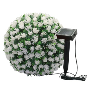 Светильник сад "Цветочный шар" белый, 20LED(белый), D280мм 06266  /FERON/ (6)  под ост
