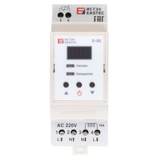 Терморегулятор элект. 3,5кВт, 85-265 В  на DIN рейку, E-32  /EASTEC, Корея/