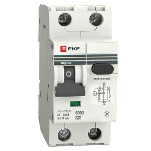 АВДТ-63 40А/30мА автомат дифф-го тока (хар-ка C, электрон., тип A) 6кА  /EKF PROxima/ (6/60)