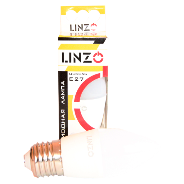 Лампа LED свеча  8Вт E27 4000K 150-265В 680Лм B35 /LINZO/ (10/100)