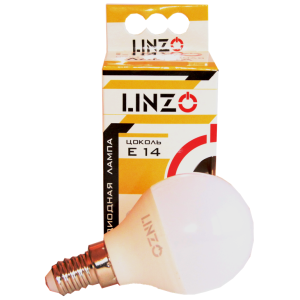 Лампа LED шарик  8Вт E14 3000K 150-265В 680Лм P45 /LINZO/ (10/100)