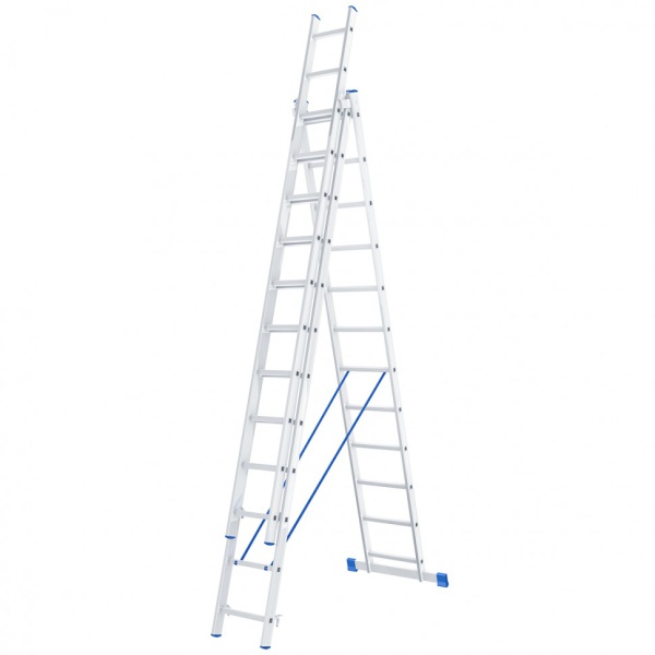Лестница, 3 х12 ступеней, алюм., трехсекционная, раб.высота 6,1 /СИБРТЕХ, Россия/
