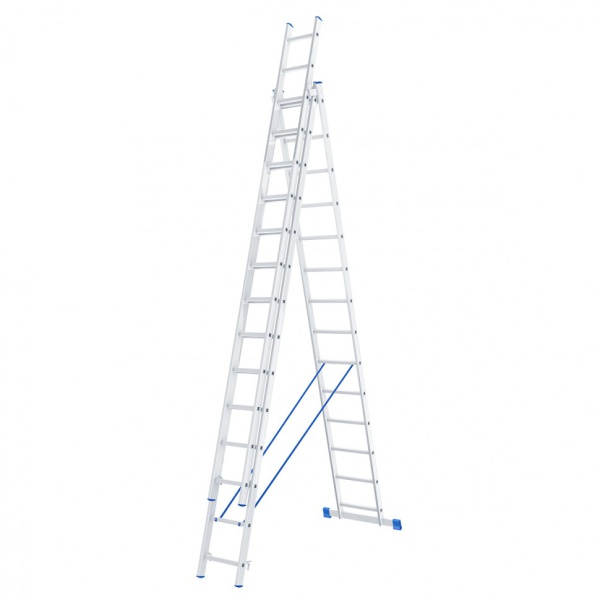 Лестница, 3 х14 ступеней, алюм., трехсекционная, раб.высота 7.5 /СИБРТЕХ, Россия/