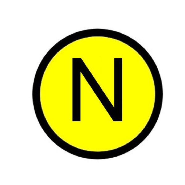 Наклейка "N" круглая (D20мм) /EKF PROxima/ (100)