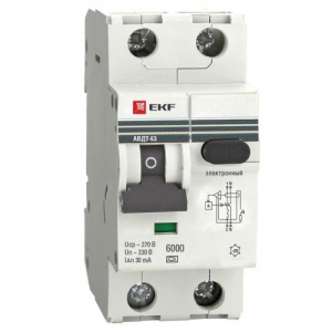 АВДТ-63 32А/30мА автомат дифф-го тока (хар-ка C, электронный, тип A) 6кА /EKF PROxima/ (6/60)