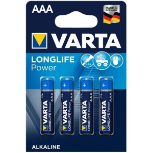 Батарейка ААА LR03 BP4, 1,5В, щелочная (4шт/бл) /VARTA LONG LIFE POWER/ (10)