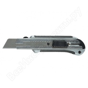 Нож 25 мм, выдвижное лезвие, металл. обрезиненный  корпус /MATRIX/  (78959) (6)
