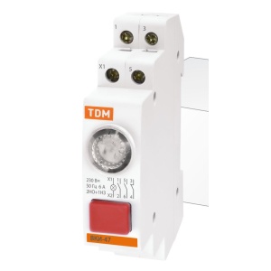 Выключатель кнопочный с фиксацией и индикацией LED ВКИ-47 (красный) /TDM/