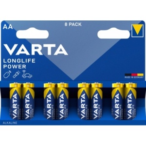 Батарейка АА LR06 BP8, 1,5В, щелочная (8шт/бл) /VARTA LONG LIFE POWER/ (10)